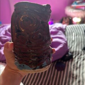 Handcrafted Ceramic Vase with Swirl Design